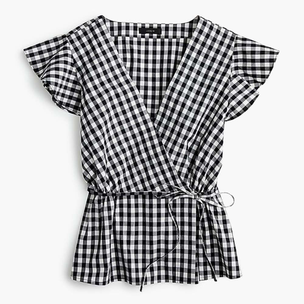 J. Crew flutter sleeve wrap top